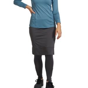 NWOT Mesh Ankle Zipper Snoga Athletic Skirt with Full Leggings in Fog Grey
